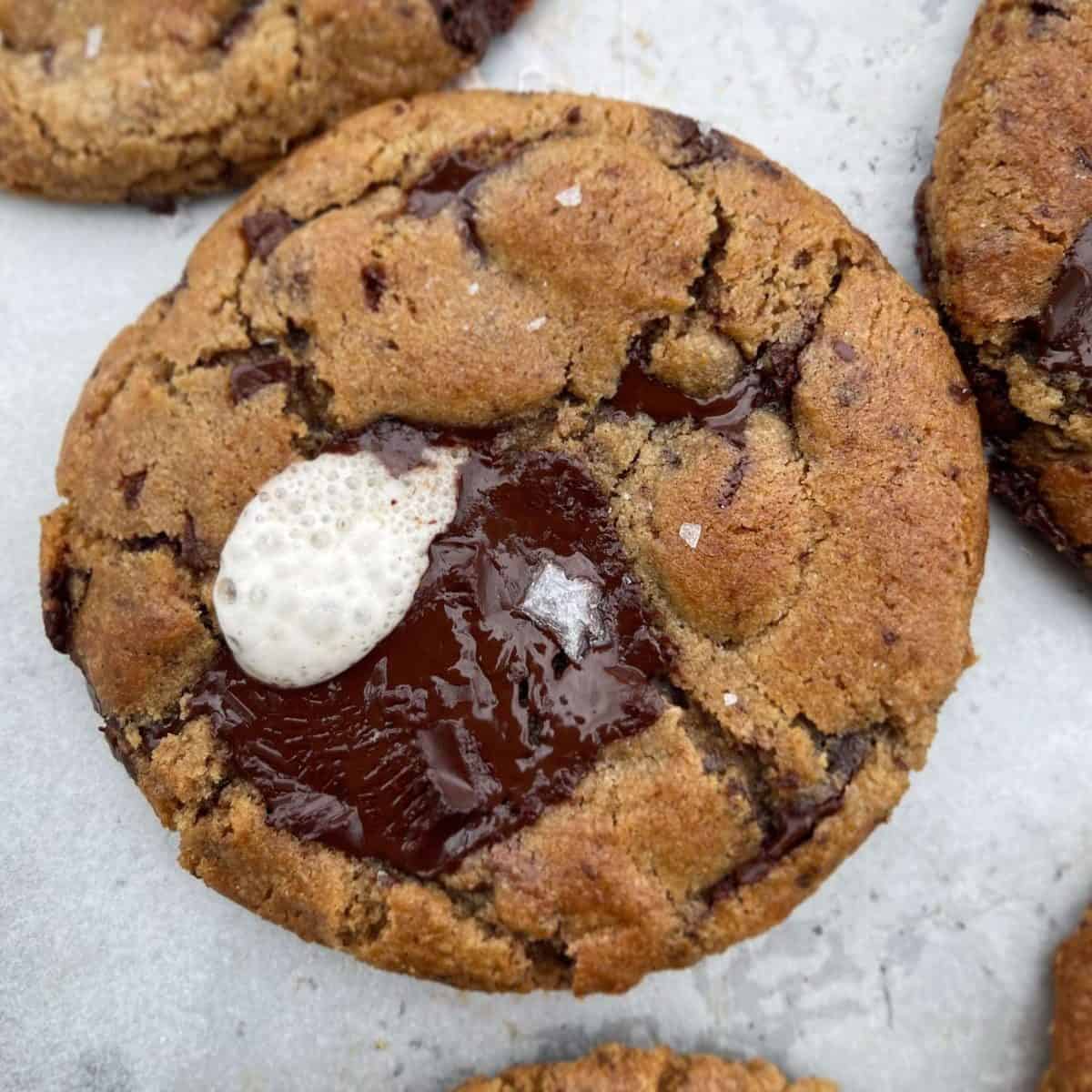 brown butter s'more cookies