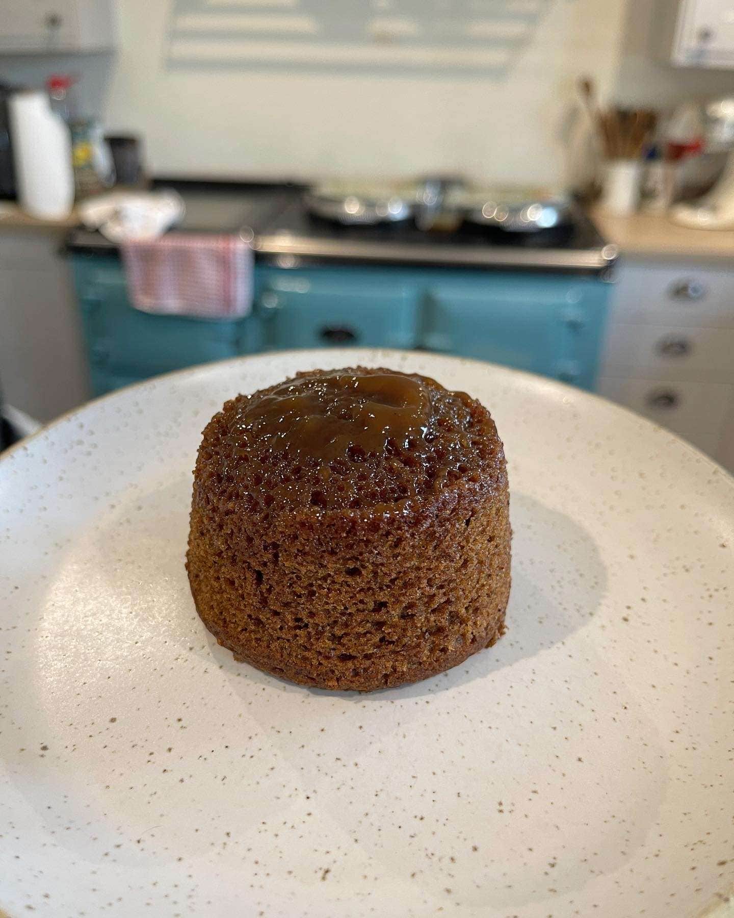 unmoulded sticky toffee sponge