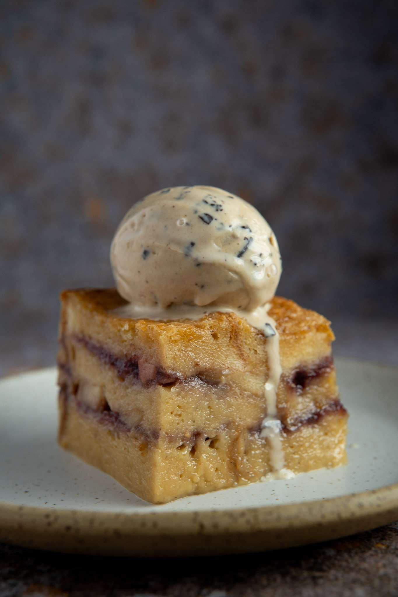 apple & blackberry bread & butter pudding