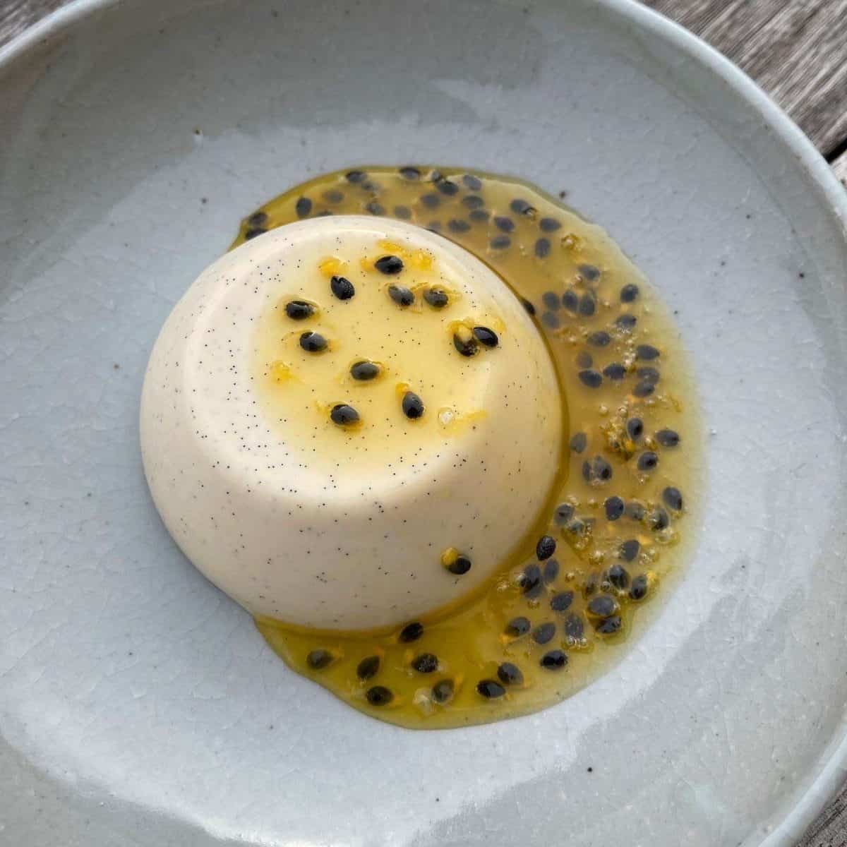 white chocolate hazelnut panna cotta