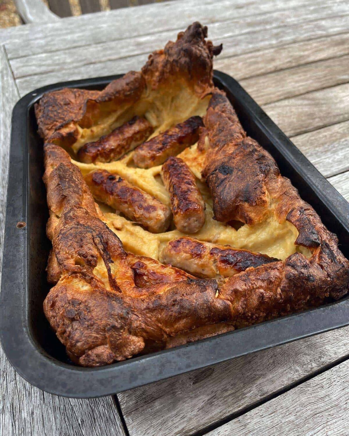 toad in the hole in roasting tin