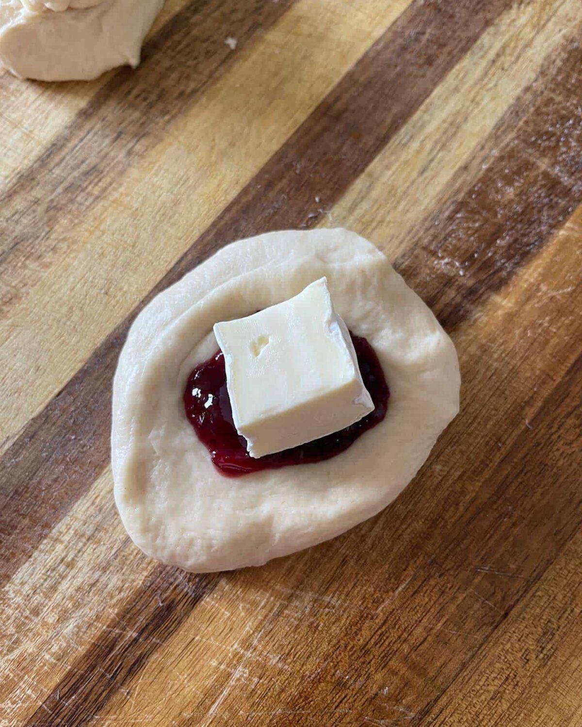 brie & cranberry stuffed dough