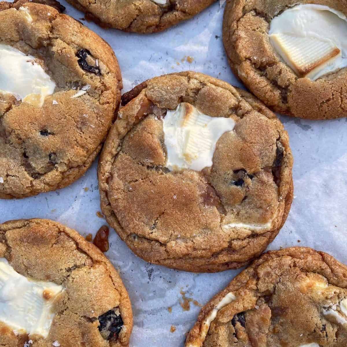 fudge cranberry chocolate chip cookies