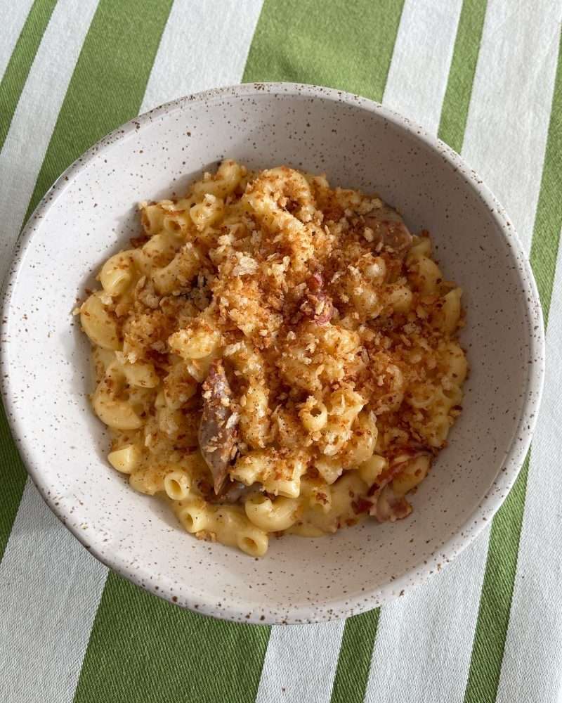 Leftover Pigs In Blankets Mac & Cheese Salt. Butter. Smoke.