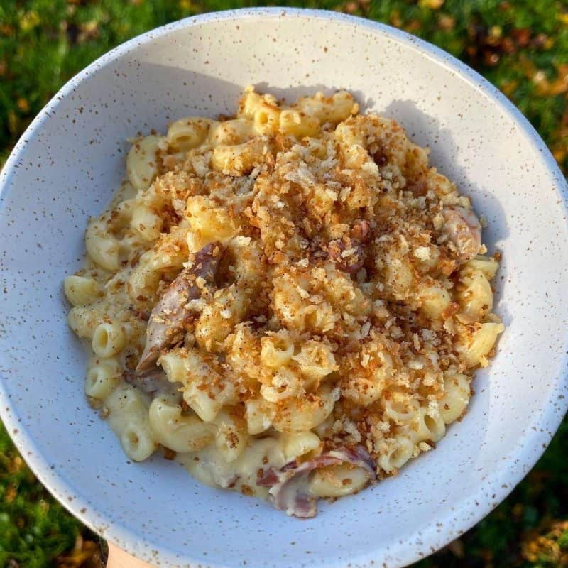 Leftover Pigs In Blankets Mac & Cheese Salt. Butter. Smoke.