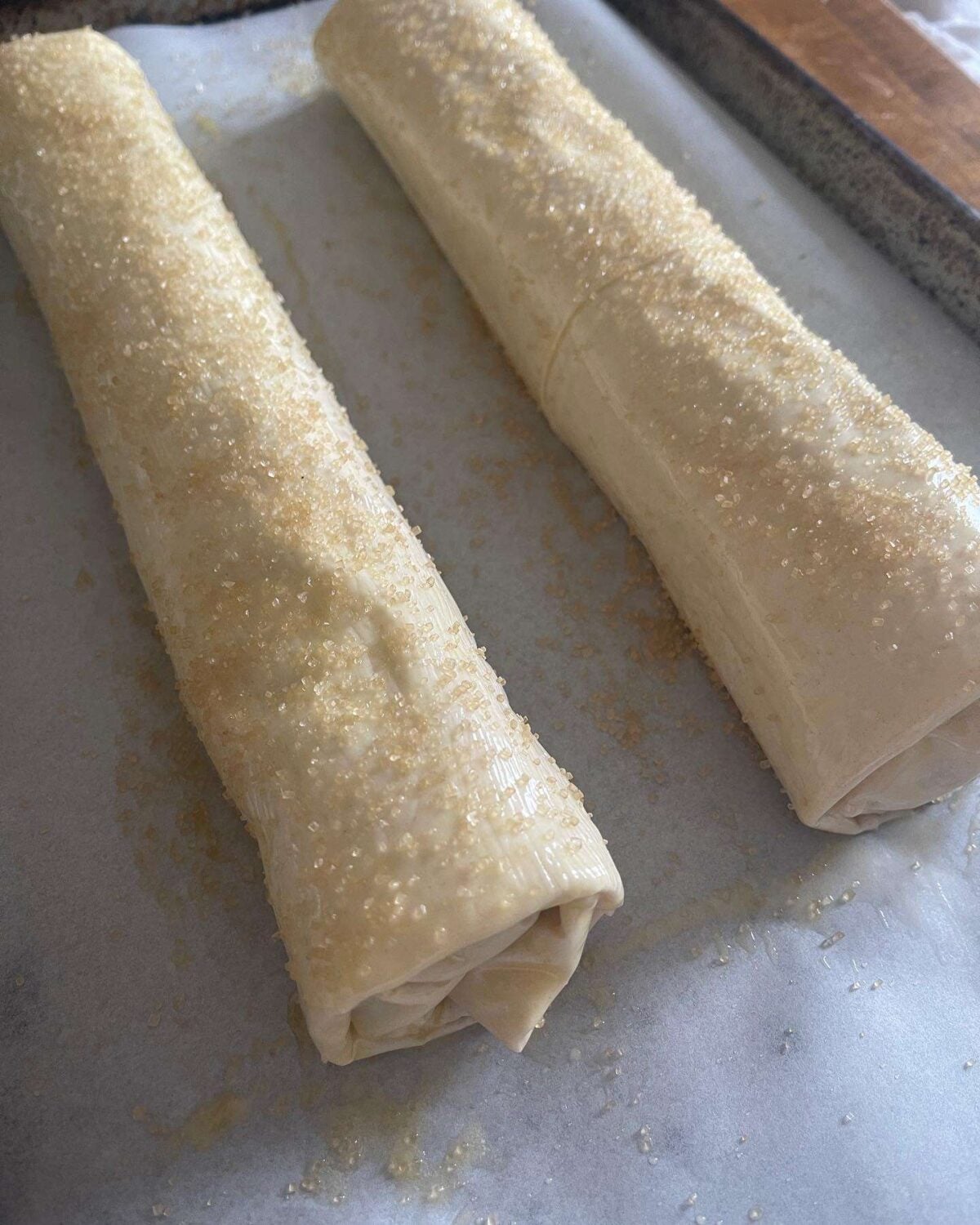 apple strudel glazed with melted butter demerara sugar