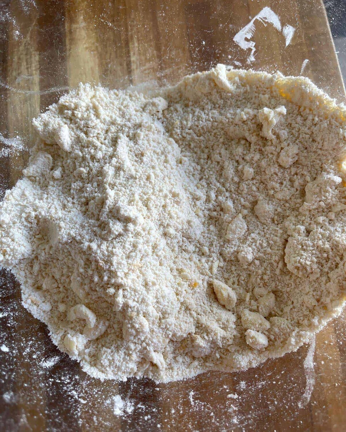 butter rubbed into flour for pastry