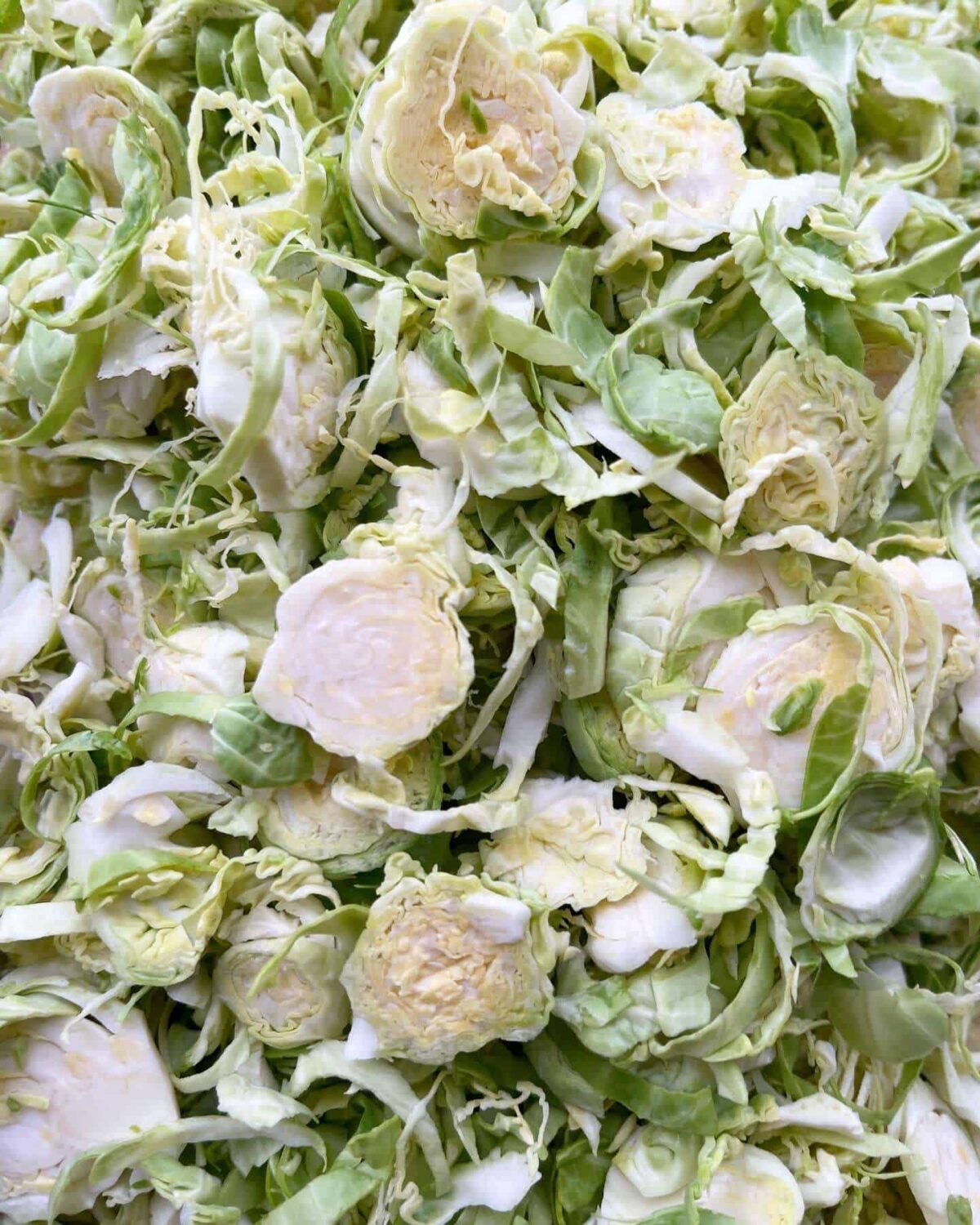 thinly sliced Brussel sprouts