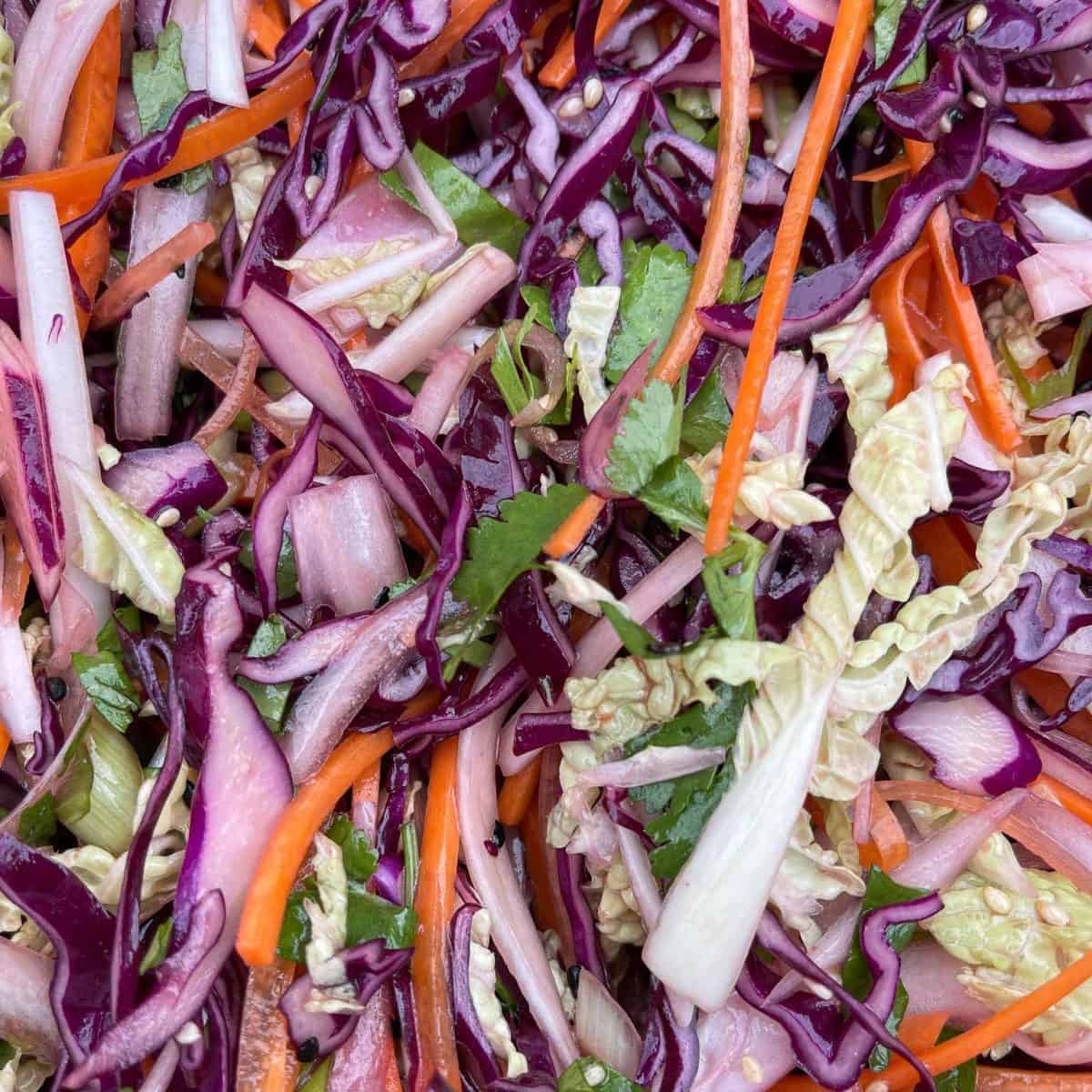 asian slaw with lime & sesame dressing