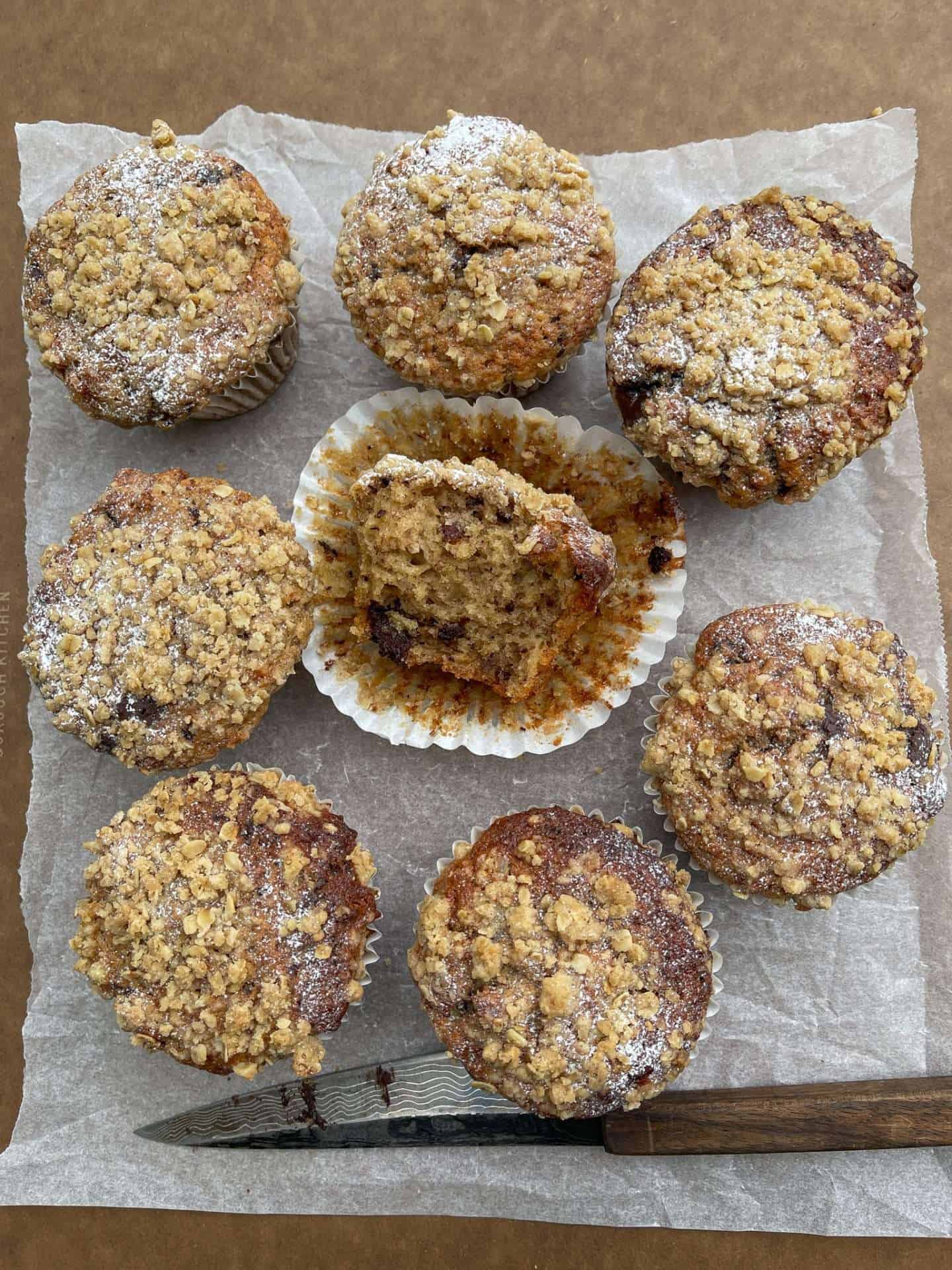 miso pecan banana muffins