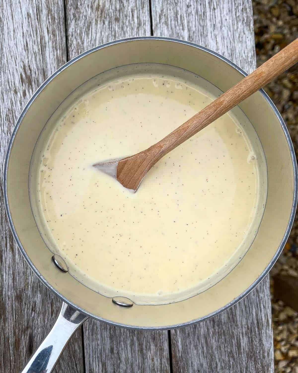 charred vanilla bean custard