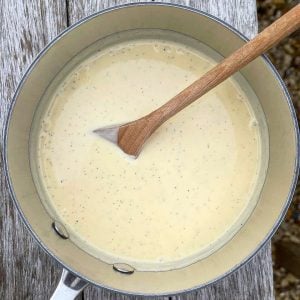 charred vanilla bean custard