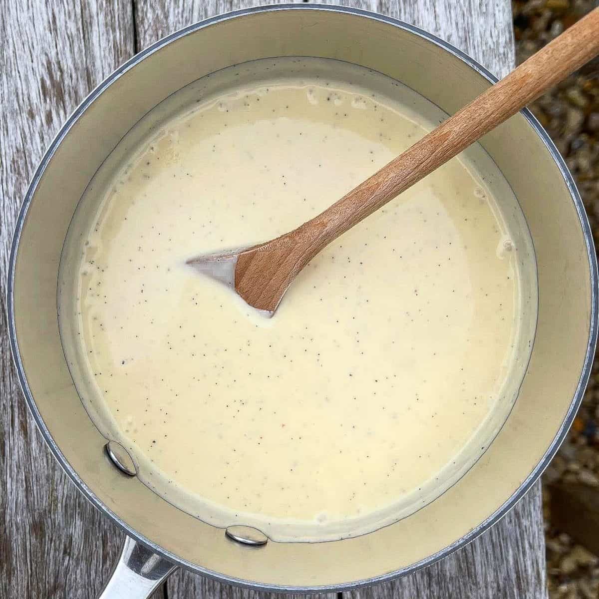 charred vanilla bean custard