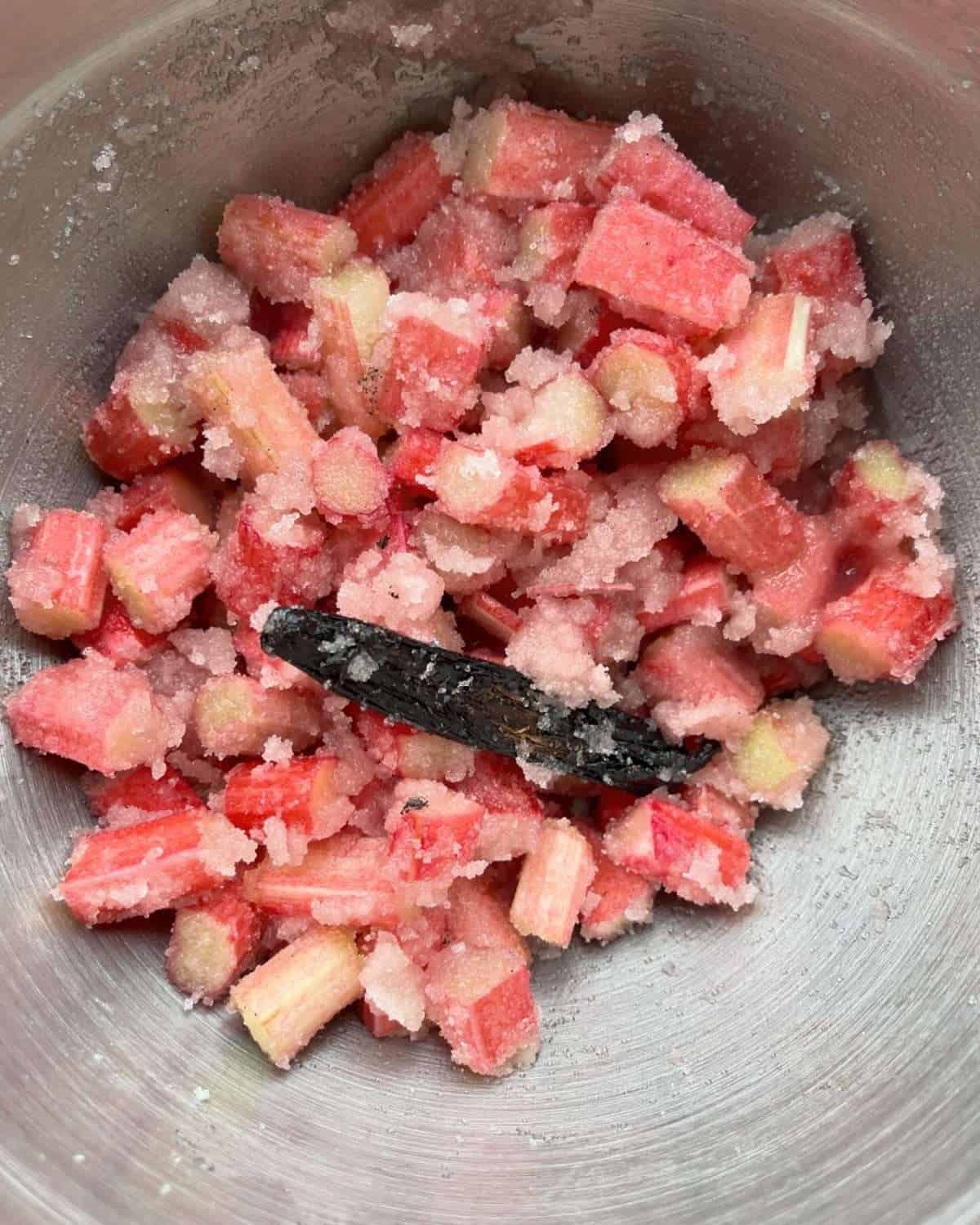 macerating rhubarb