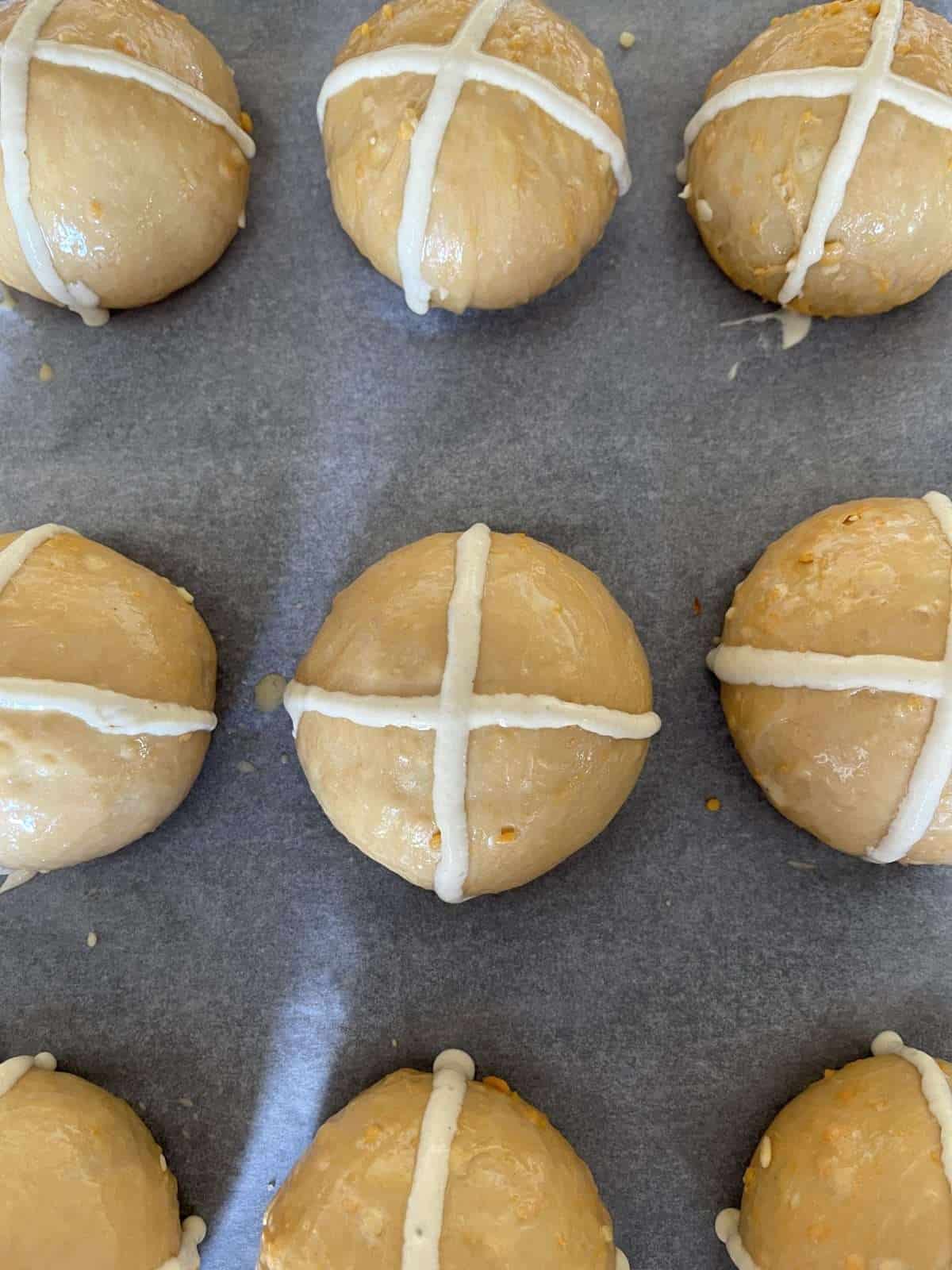 piped flour crosses