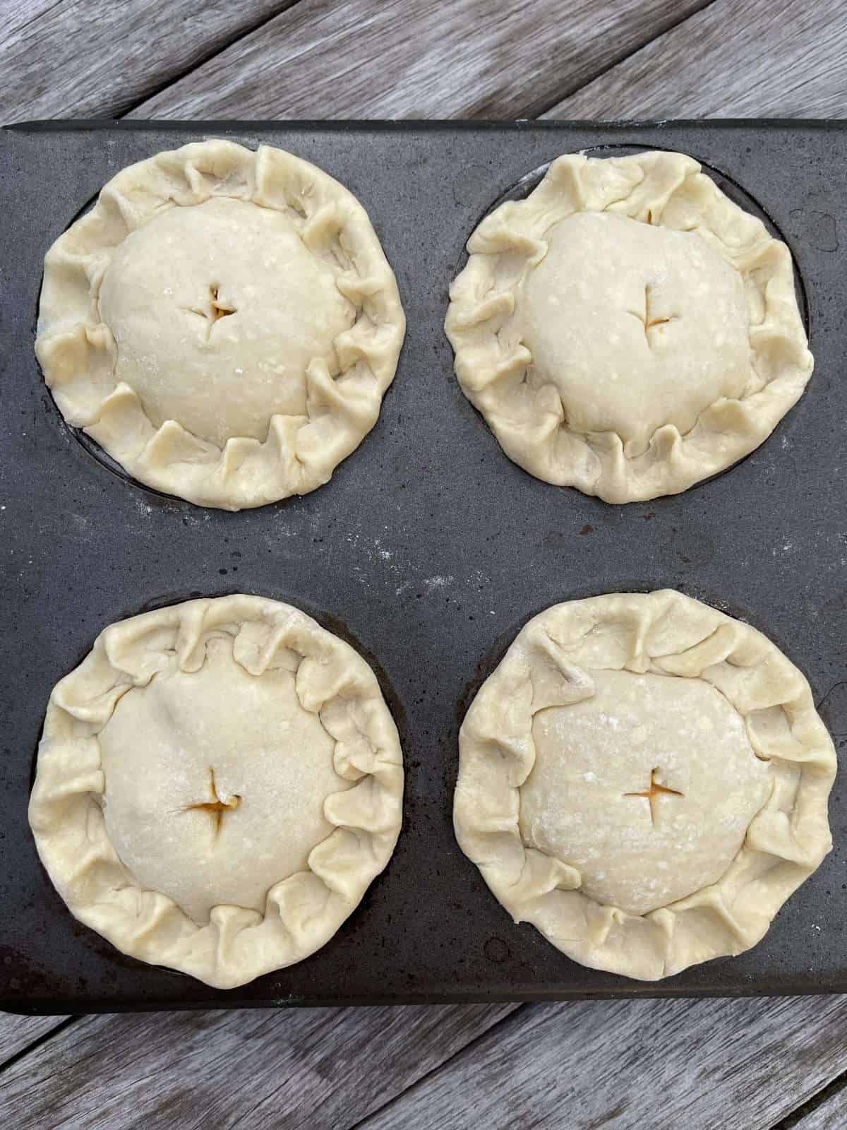 assembled & crimped pies
