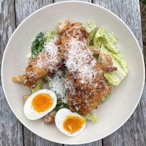 buttermilk fried chicken caesar salad