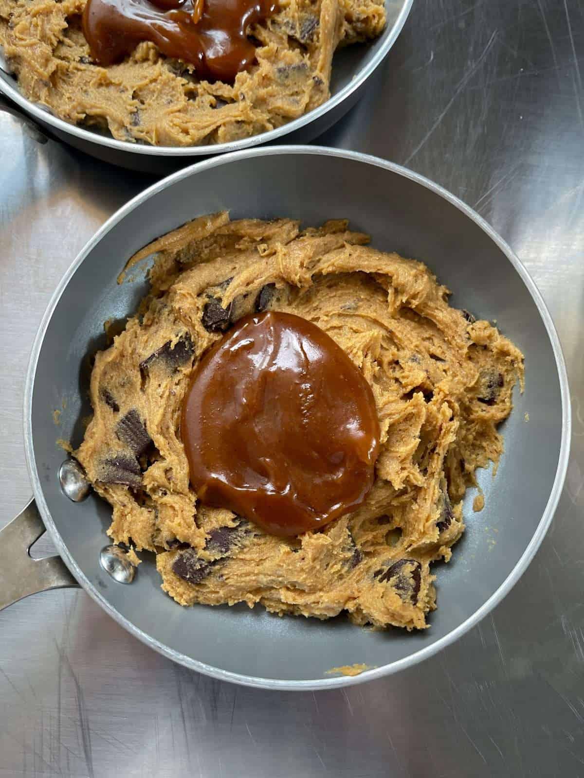caramel stuffed cookie dough