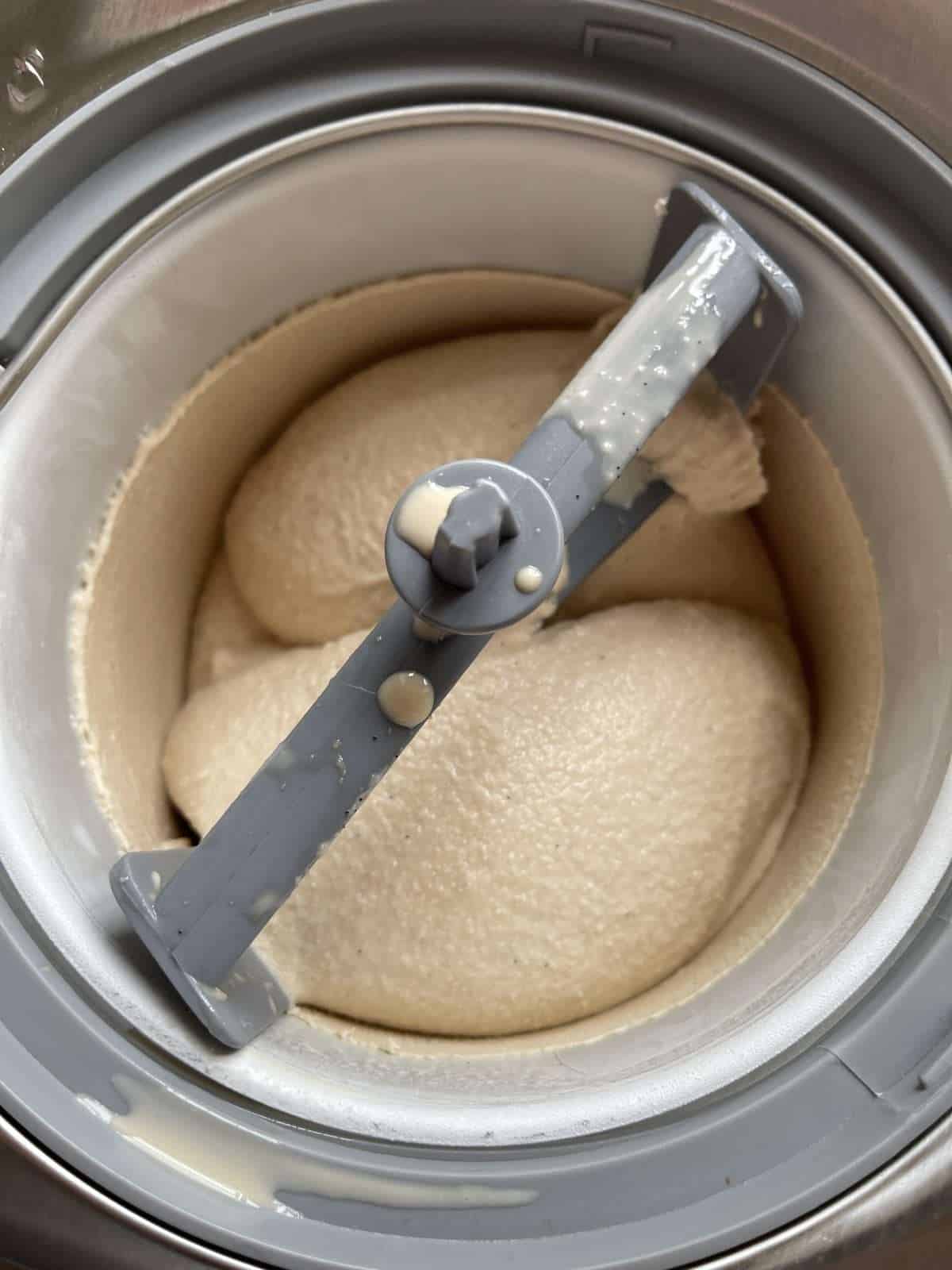 ice cream churning in machine