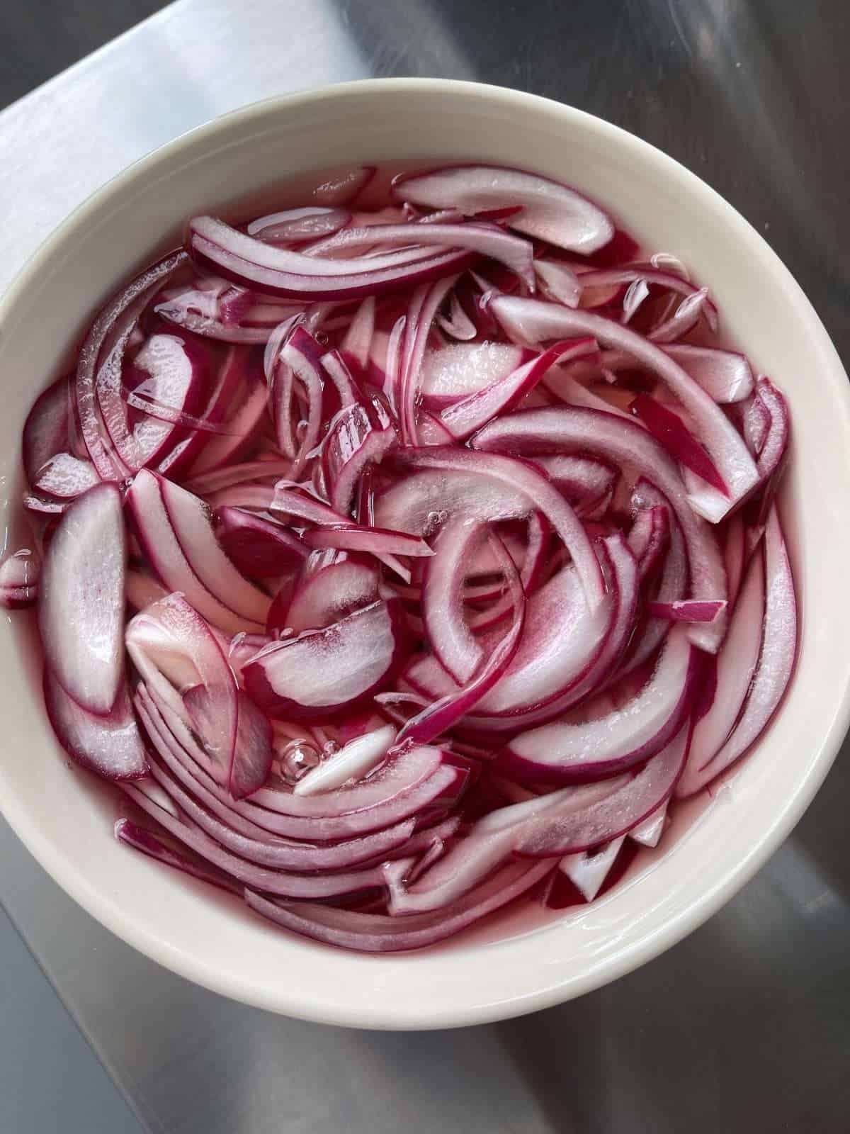 pickled red onion slices