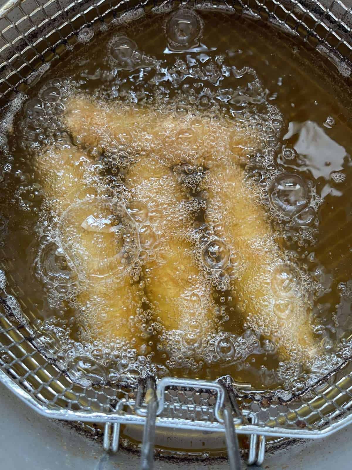 pickles frying in oil