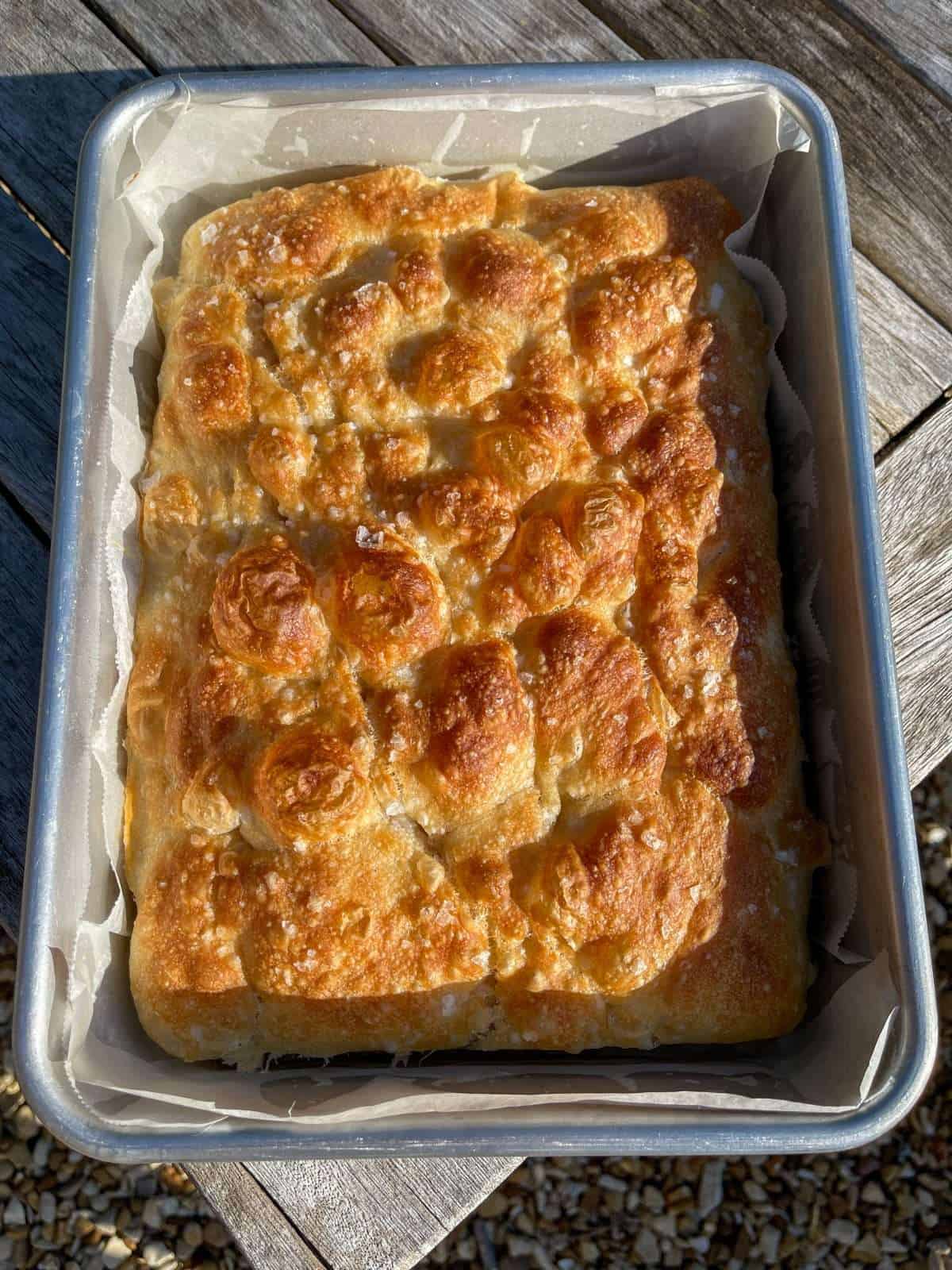 baked loaf in tin