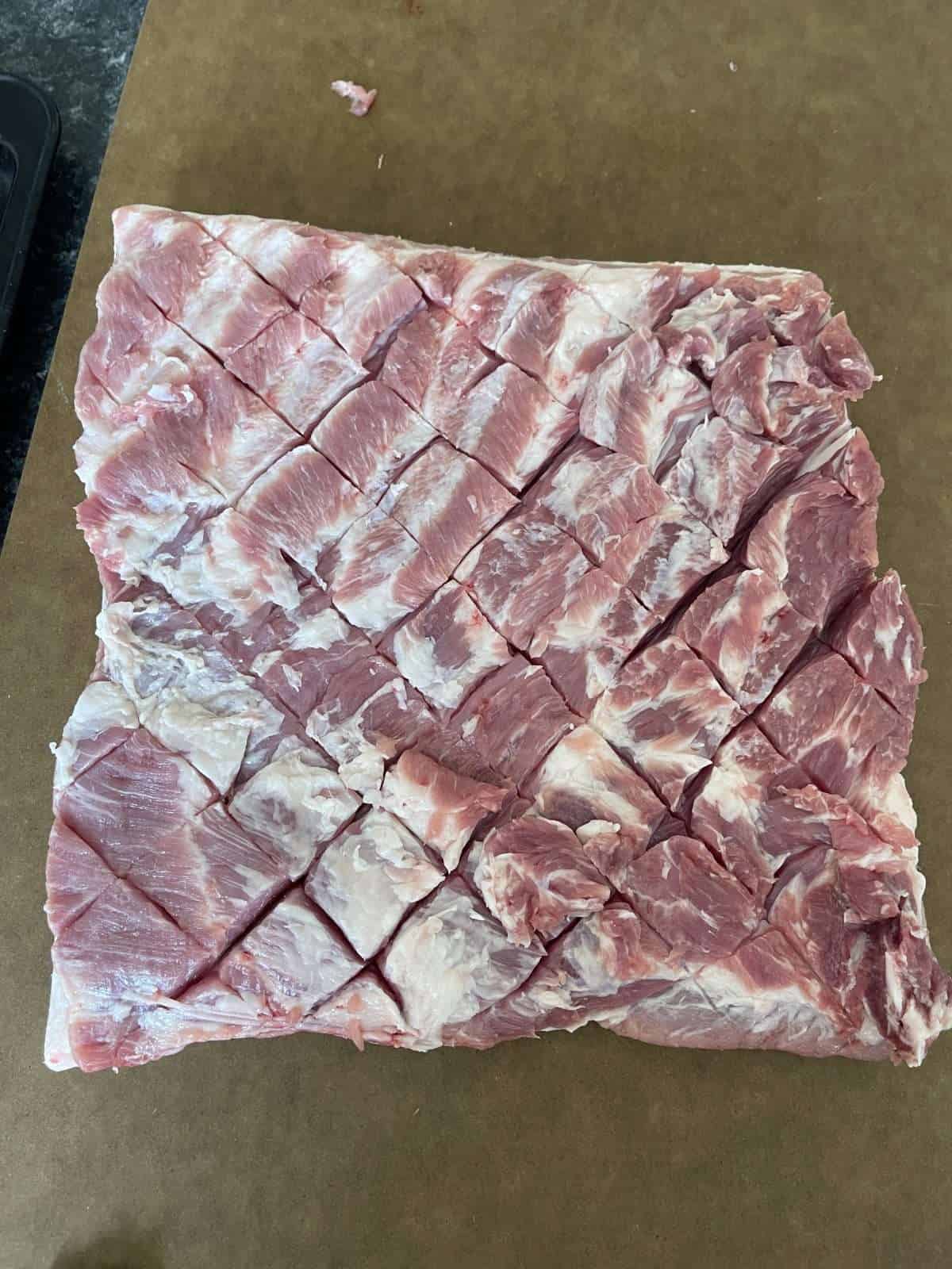 scored pork belly
