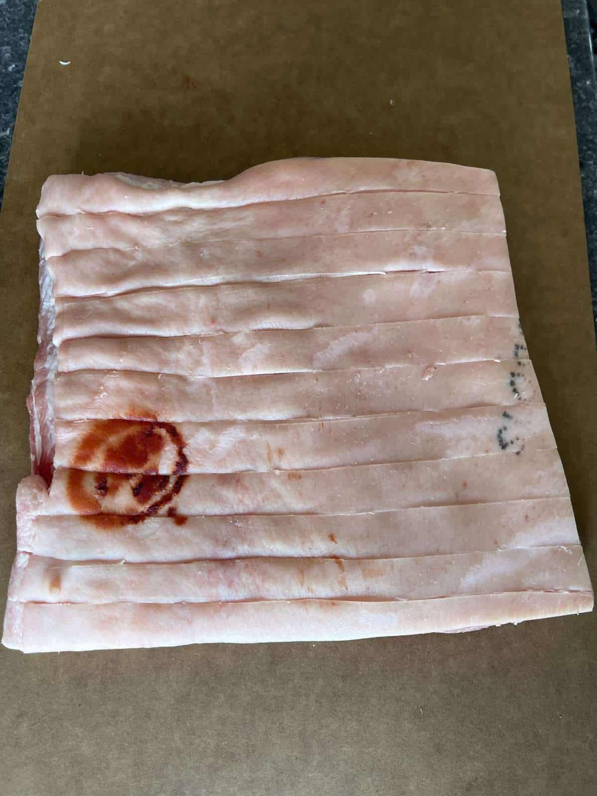 scored pork skin for crackling
