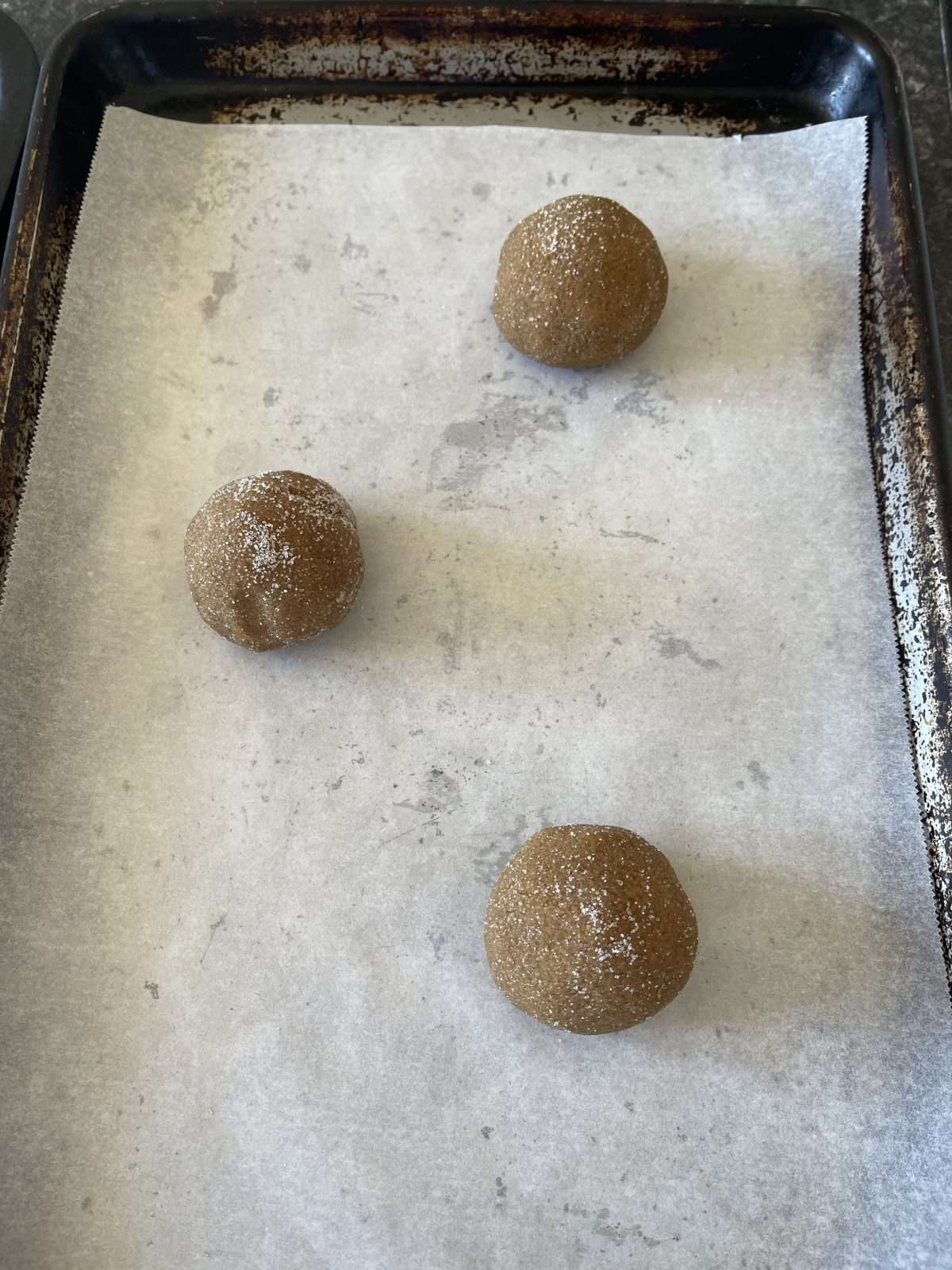 cookies on baking tray