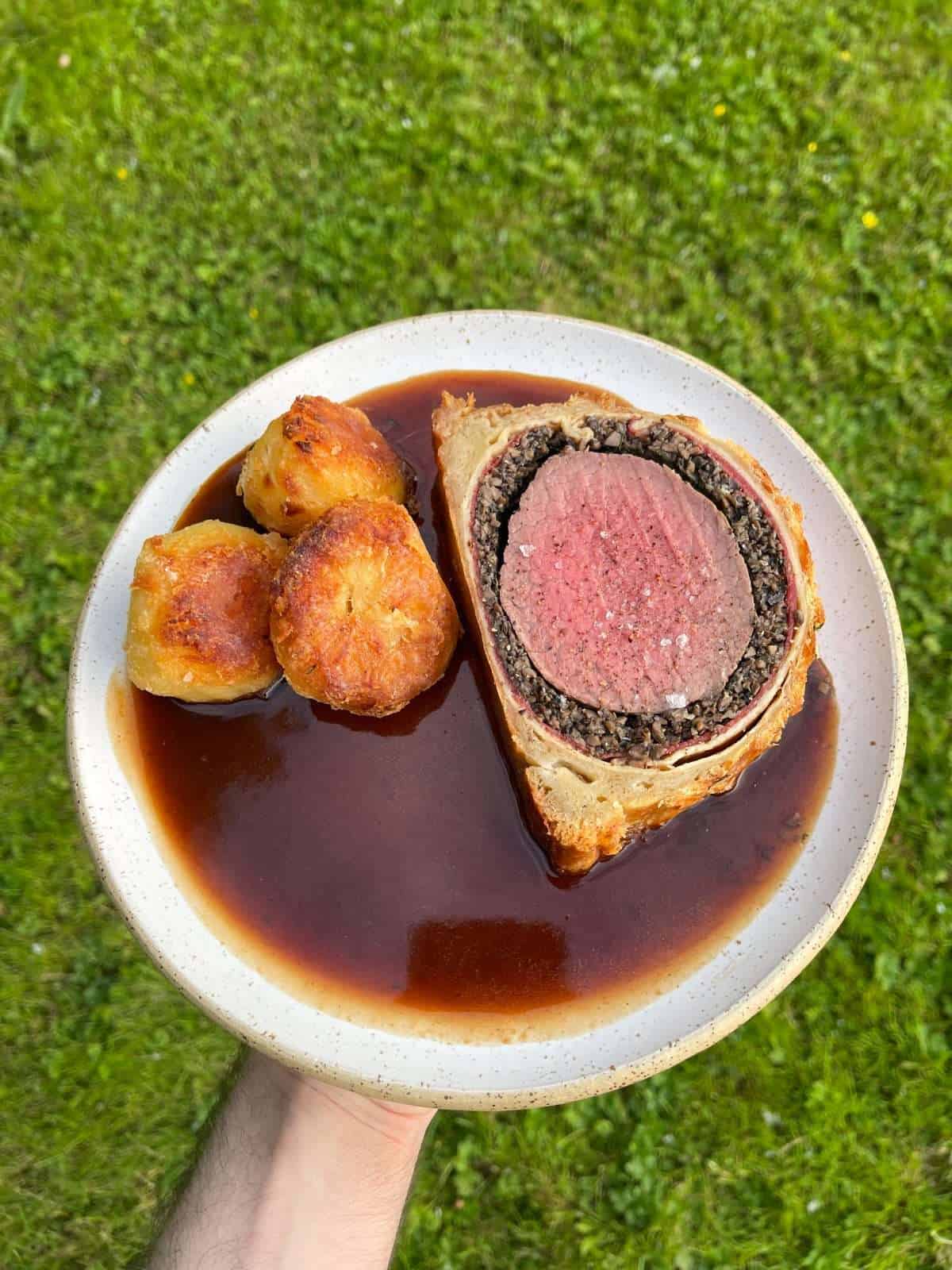 beef wellington with roast potatoes & gravy