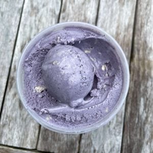 blueberry & white chocolate stracciatella ice cream