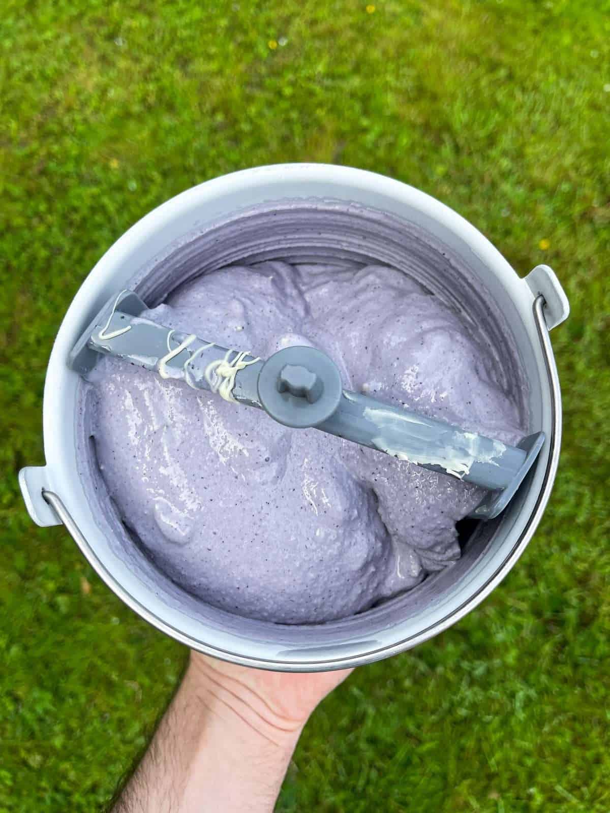 churned blueberry stracciatella