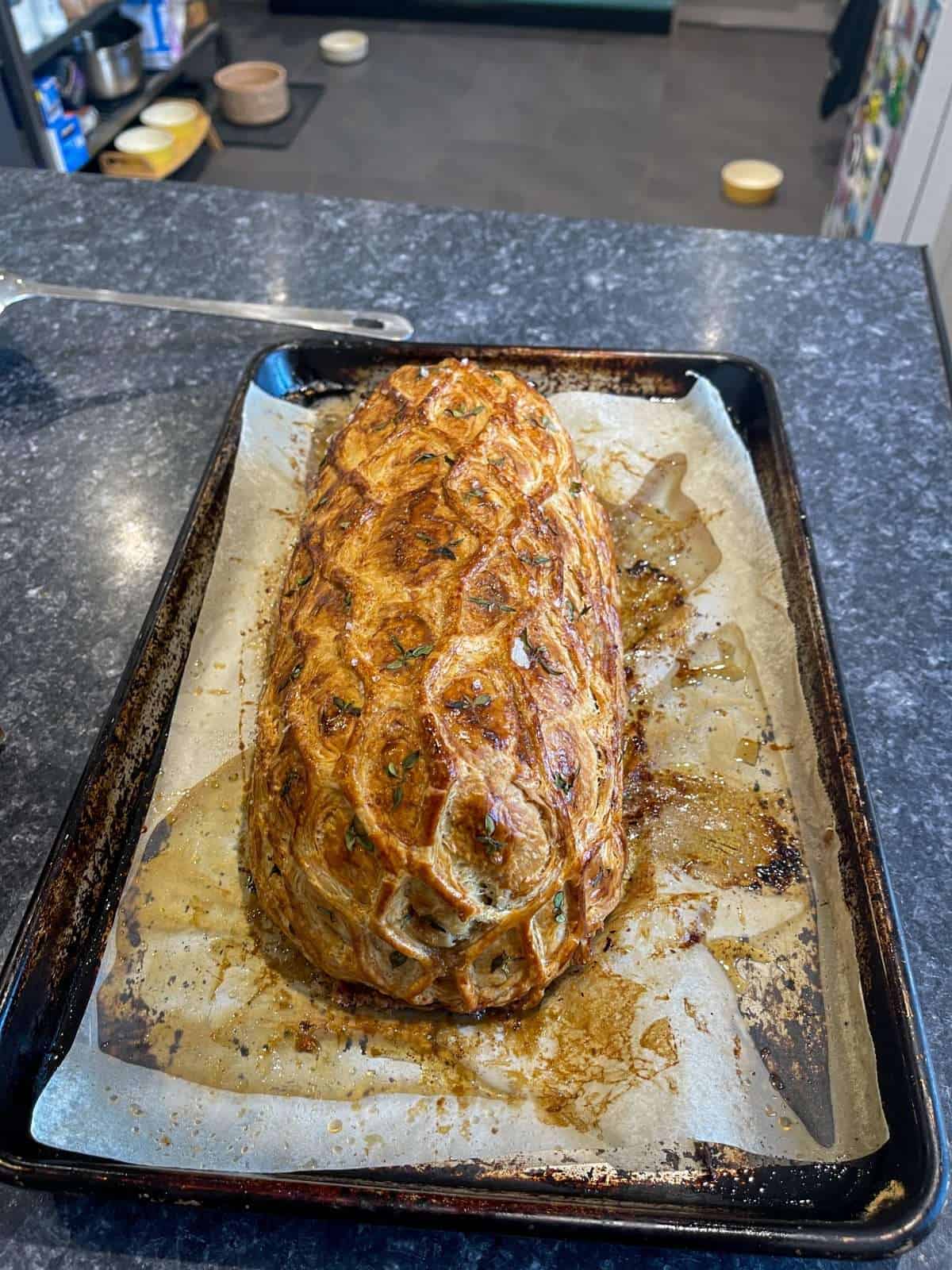 cooked beef wellington