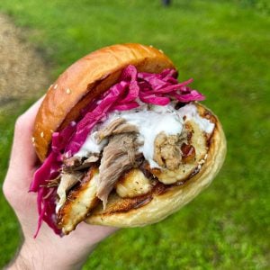 smoked lamb & za'atar halloumi sandwich