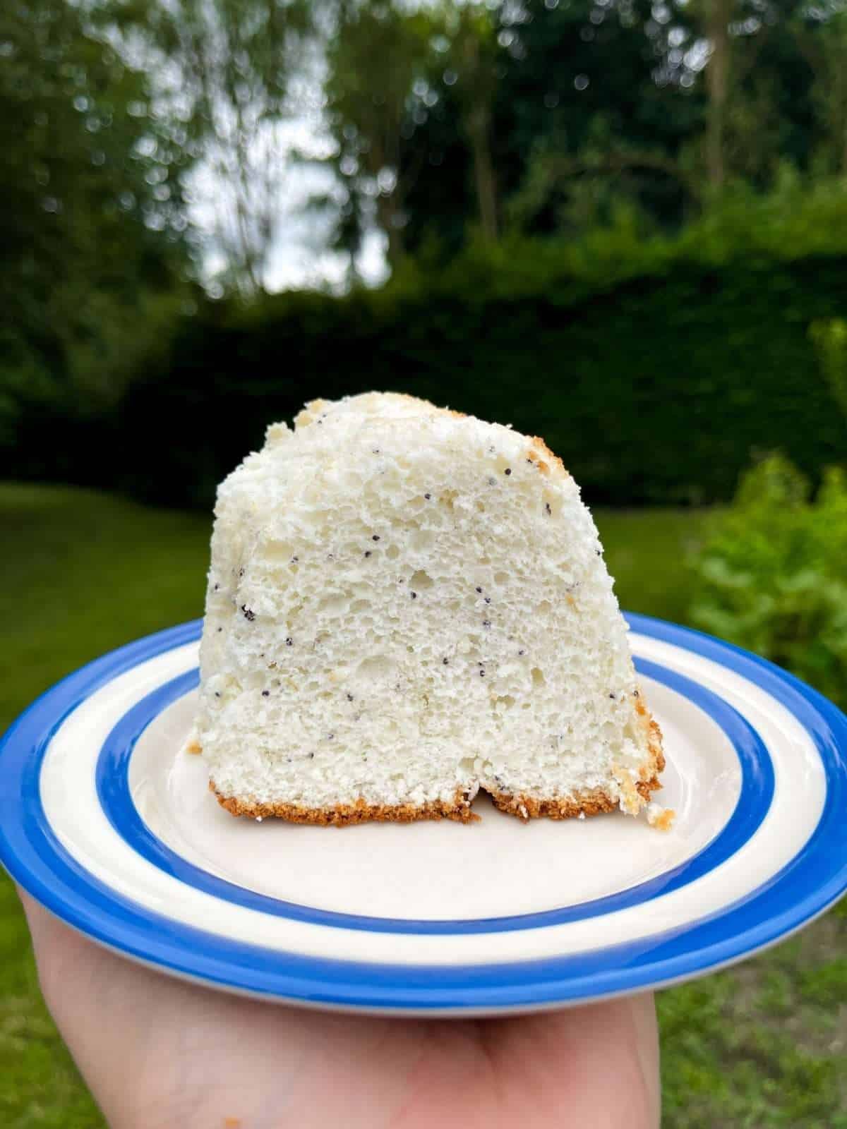 slice of lemon angel cake