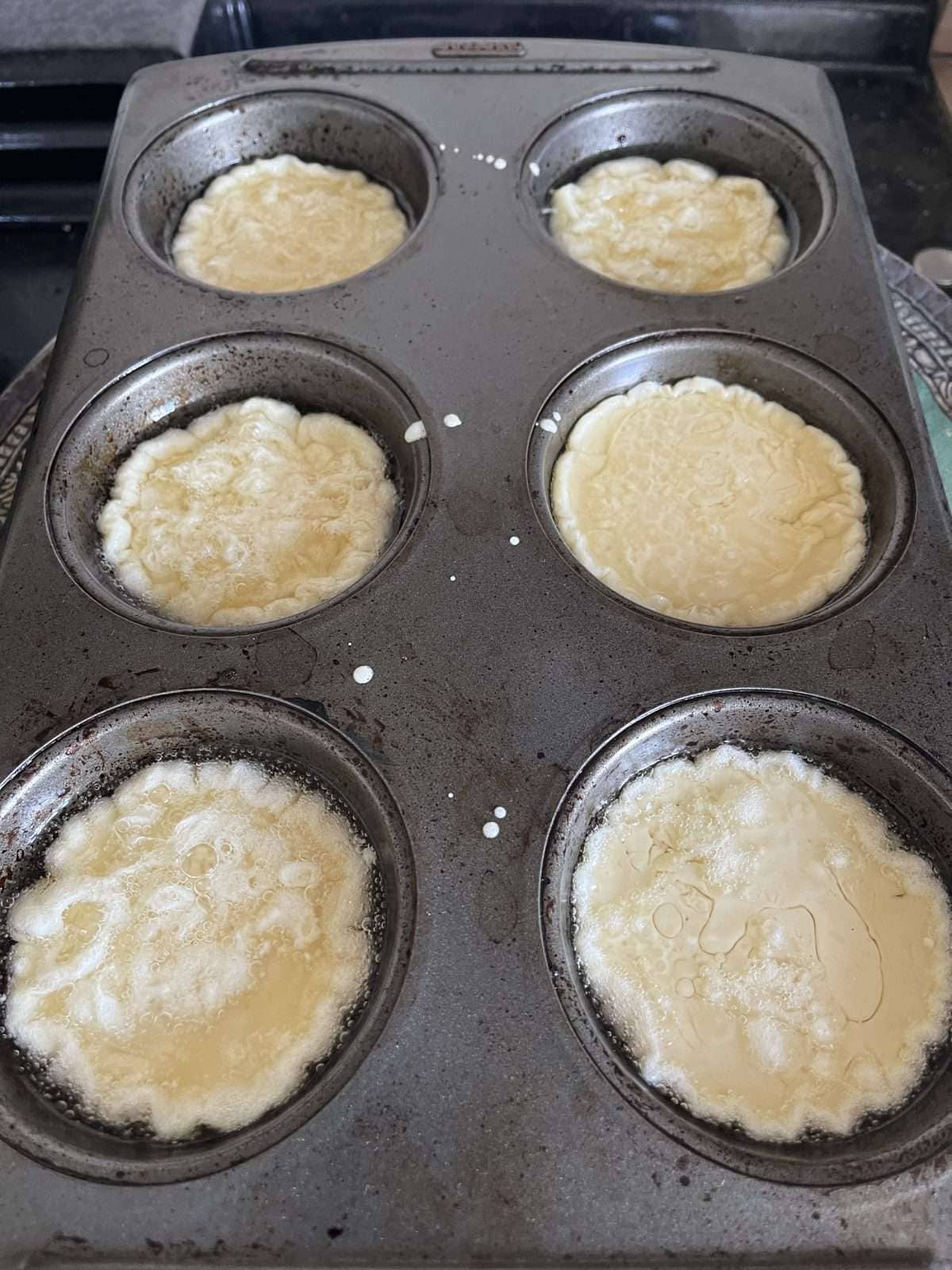 yorkshire pudding batter in hot tin
