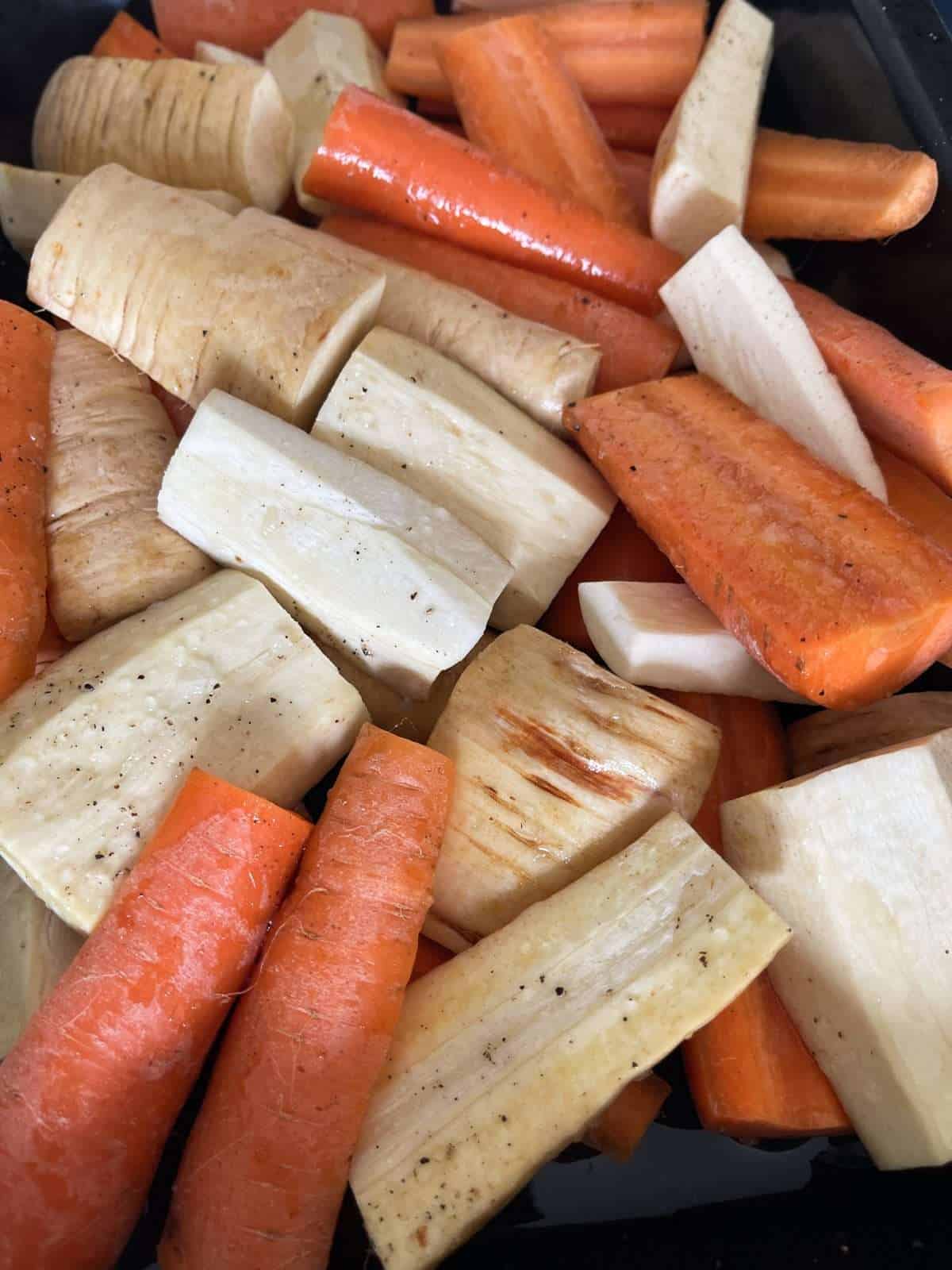 chopped carrots & parsnips
