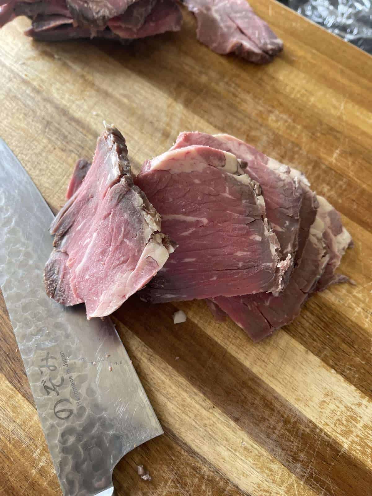 sliced leftover roast beef