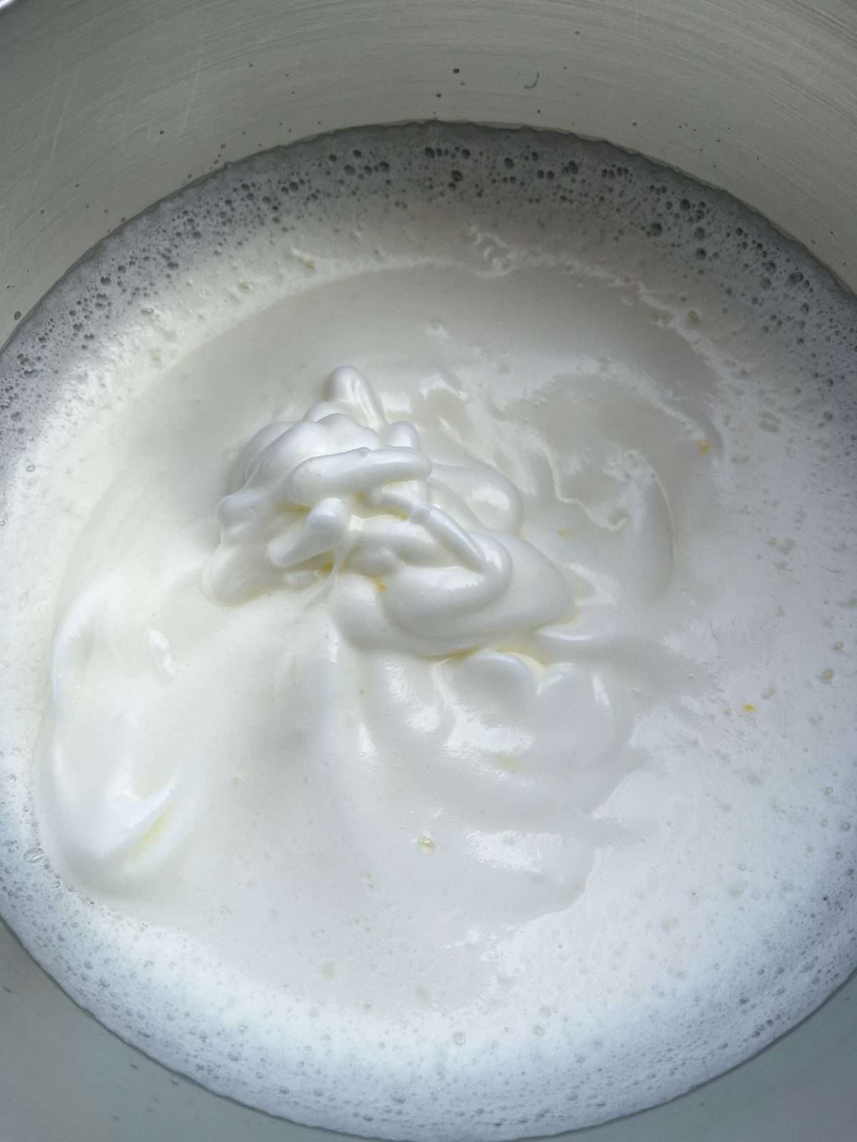 egg whites at medium peaks