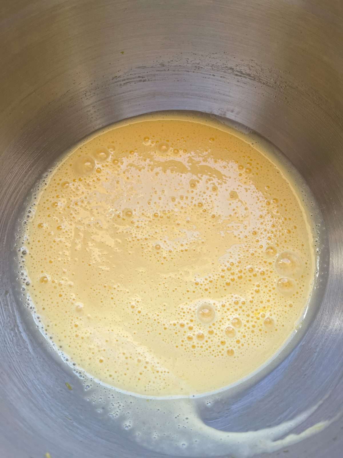 whisked eggs with rapeseed oil