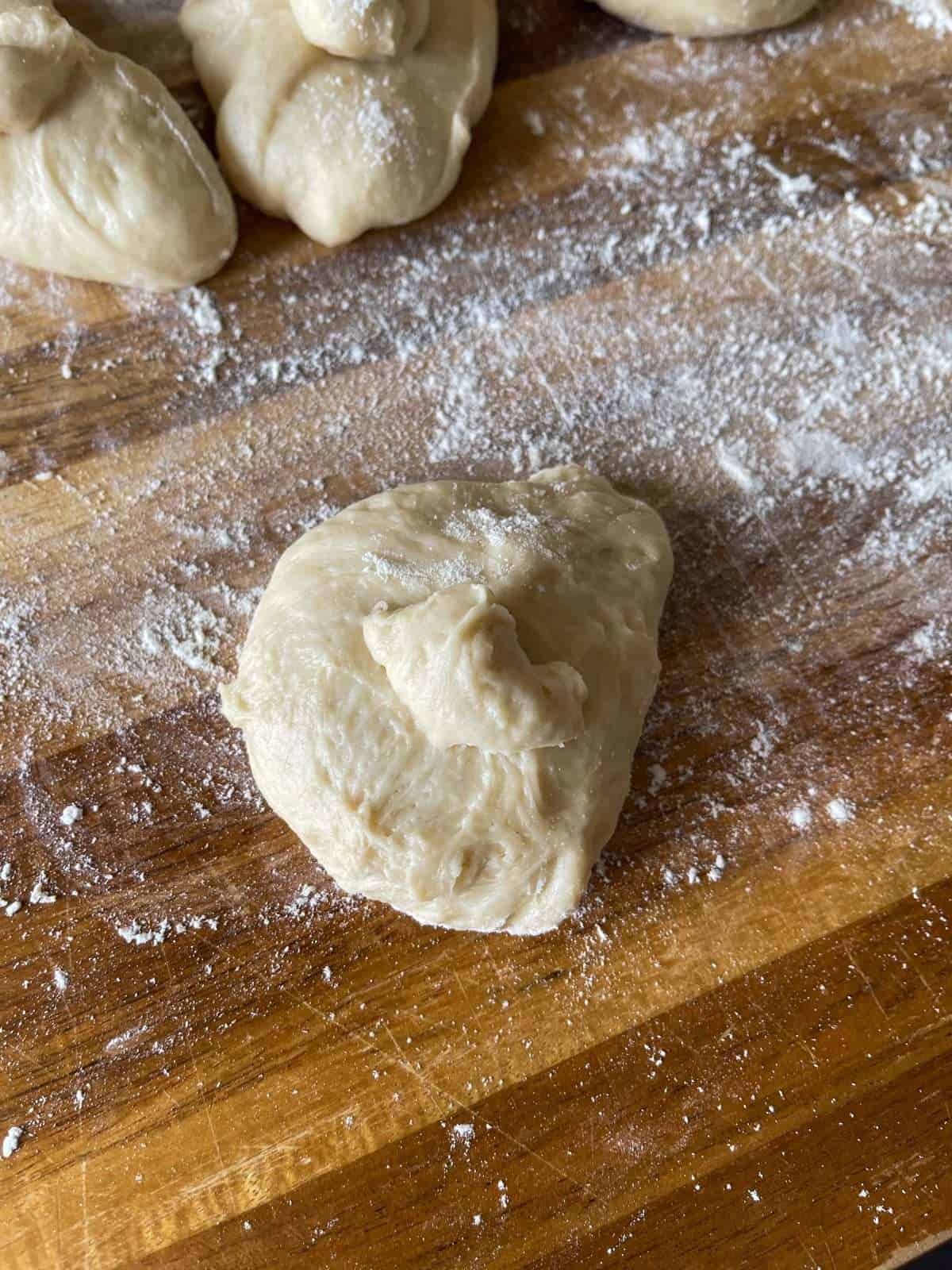 weighed piece of dough