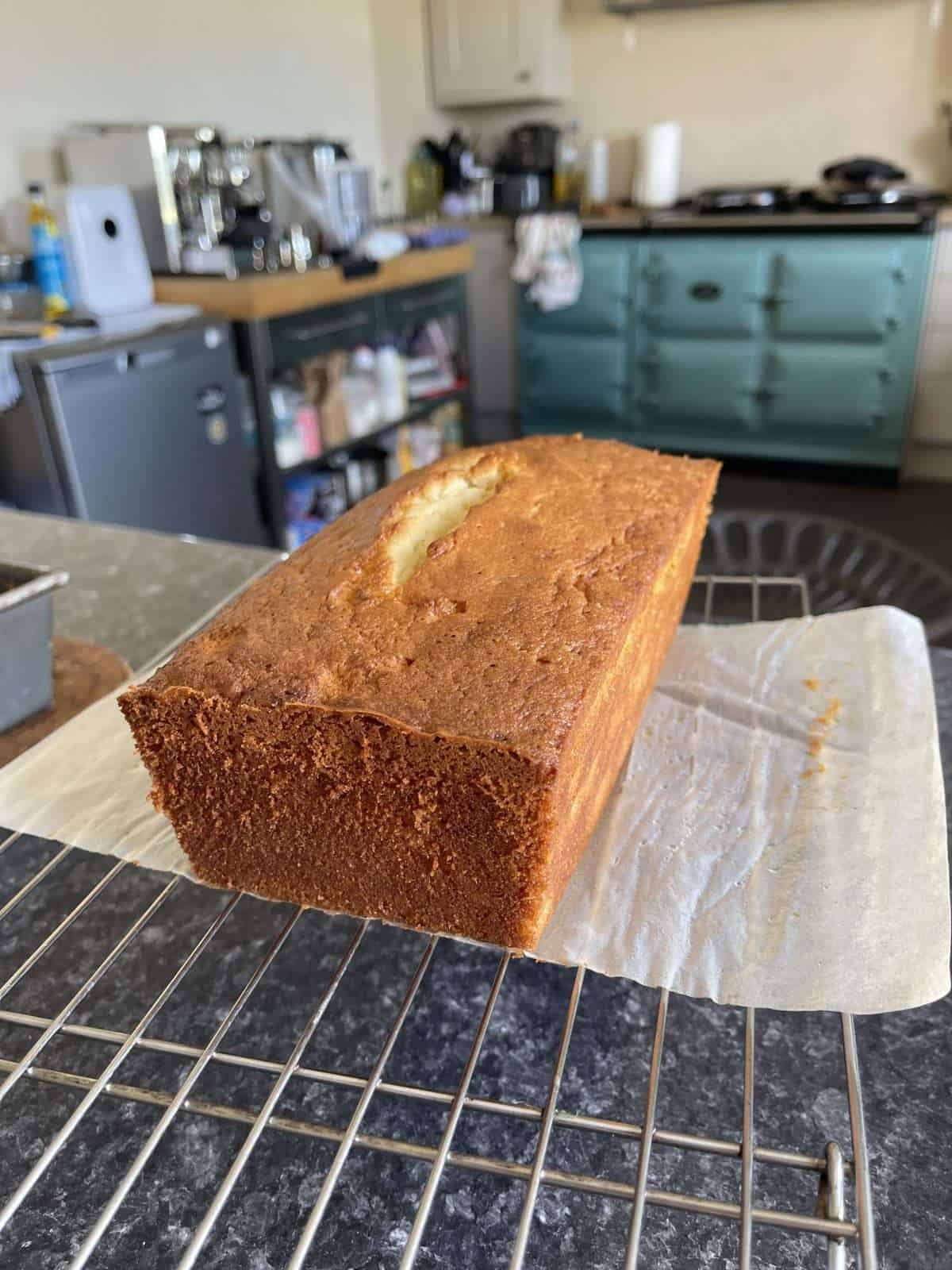 pound cake taken out of tin
