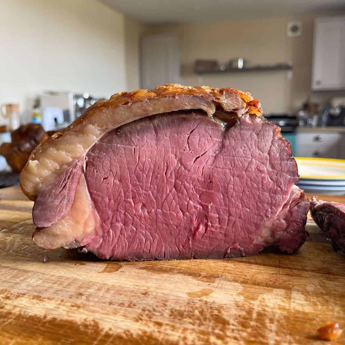 medium rare slow roasted beef