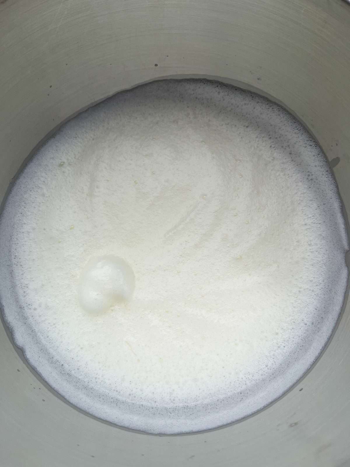egg whites at soft peak