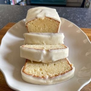 sour cream pound cake with vanilla icing