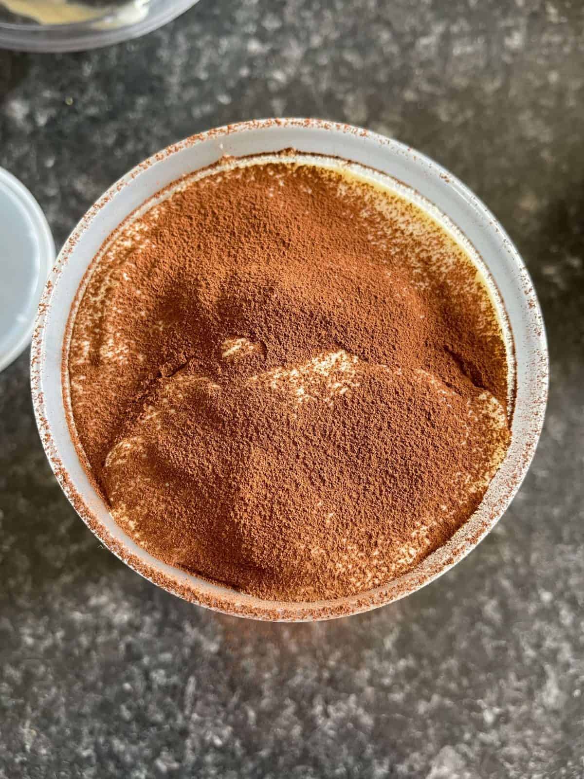cocoa dusted tiramisu ice cream