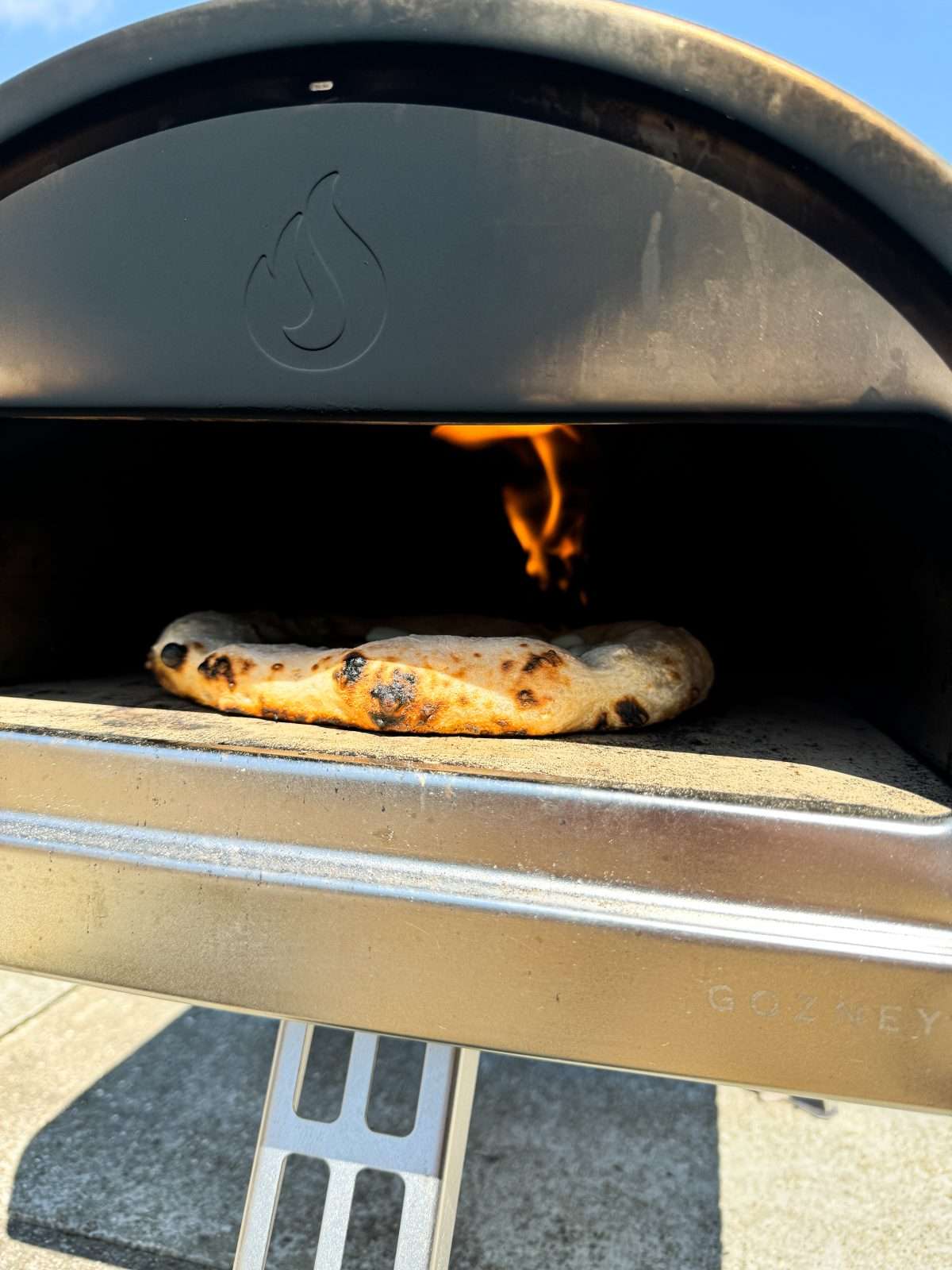 baking biga pizza in gozney roccbox