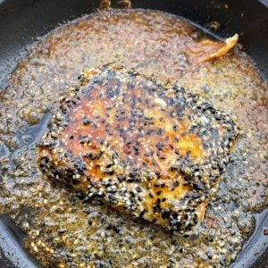 feta saganaki with honey & sesame