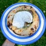 pizza oven garlic bread with burrata