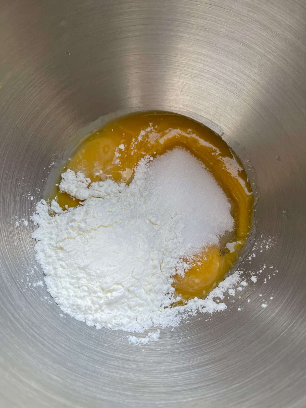 yolks sugar & cornflour